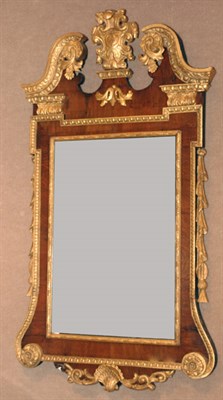 Lot 444 - George II Style Walnut and Parcel Gilt Mirror...