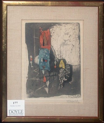Lot 177 - Johnny Friedlaender COMPOSITION IN RED AND...