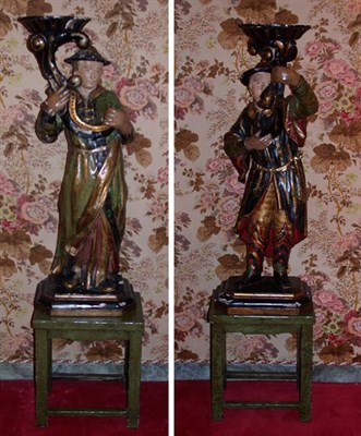 Lot 205 - Pair of Italian Rococo Style Painted and...