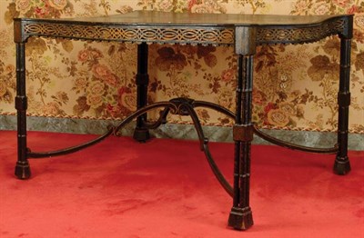 Lot 237 - George III Style Black Lacquered and Parcel...
