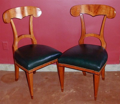 Lot 234 - Set of Three Biedermeier Walnut Side Chairs