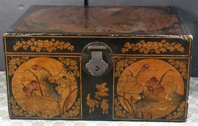 Lot 213 - Chinese Painted Pigskin Traveling Box