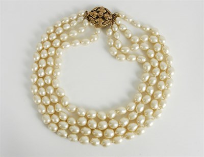 Lot 427 - Gripoix for Chanel Four Strand Faux Pearl...