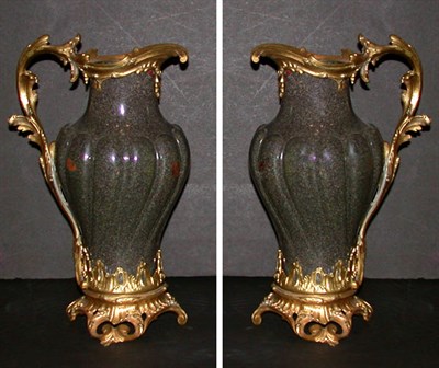 Lot 197 - Pair of Louis XV Style Gilt-Metal Mounted Tole...