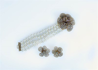 Lot 428 - Gripoix for Chanel Rhinestone Camellia...