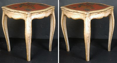 Lot 218 - Pair of Louis XV Painted Low Tables Height 16...