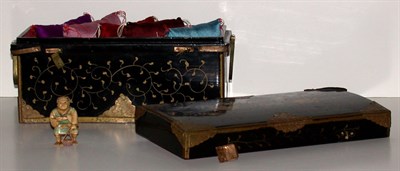 Lot 146 - Japanese Black and Gold Lacquered Document Box...