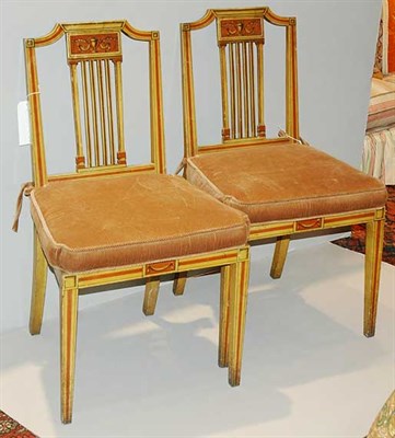 Lot 214 - Pair of Neoclassical Style Painted Side Chairs