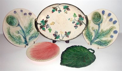 Lot 188 - Group of Majolica Articles Comprising an oval...