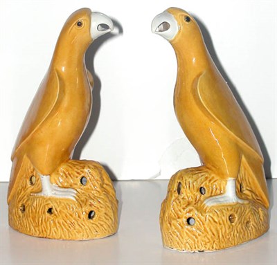 Lot 156 - Pair of Chinese Export Porcelain Yellow Glazed...