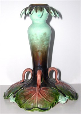 Lot 187 - Art Nouveau Style Majolica Green and Amethyst...