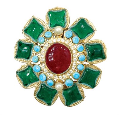 Lot 431 - Gripoix for Chanel Barbaric Pendant Brooch...