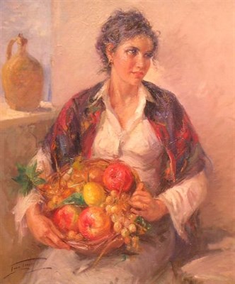 Lot 38 - Lucio Tafuri Italian, b.1941 THE FRUIT SELLER...