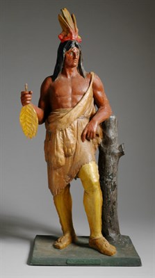 Lot 2308 - Painted Cast Zinc Cigar Store Indian Made by J....