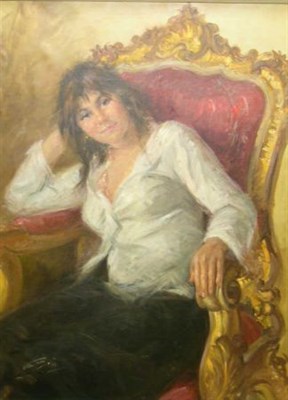 Lot 51 - Lucio Tafuri Italian, b.1941 SEATED WOMAN...