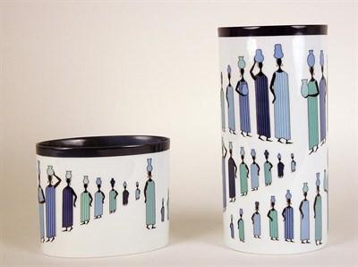 Lot 346 - Two Portatrici Rosenthal Porcelain Vases...