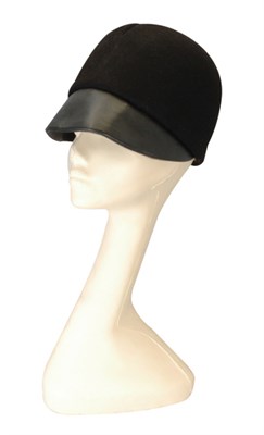 Lot 276 - Givenchy Molded Black Felt Helmet French, mid...