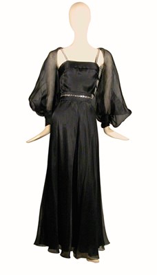 Lot 53 - Pauline Trigere Black Organza Cocktail...