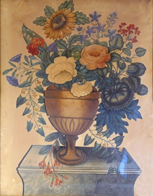 Lot 114 - S. Wiibroe? [FLOWERS IN URNS] Two watercolors...