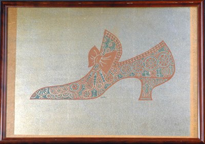 Lot 119 - Yersten [SHOE] Color pochoir. 7 x 14 1/8 inches