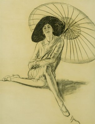 Lot 111 - Etienne Drian French, 1885-1961 Woman with a...