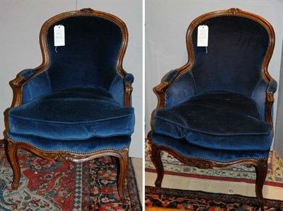 Lot 2264 - Pair of Louis XV Walnut Bergeres 18th Century...
