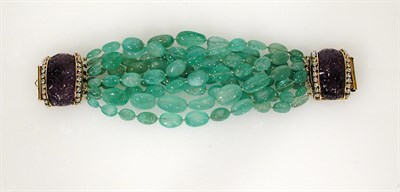 Lot 442 - Iradj Moini Quartz and Amethyst Bracelet Nine...