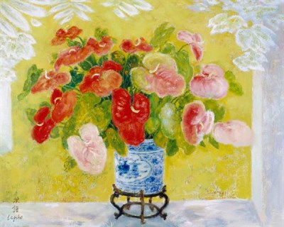 Lot 192 - Le Pho French, 1907-2001 FLEURS DANS UN VASE...