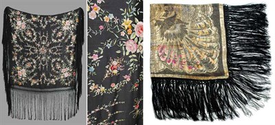 Lot 10 - Two Fringed Silk Shawls Early 20th century The...