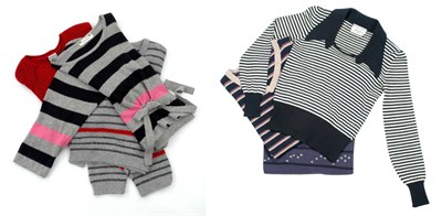 Lot 129 - Group of Six Sonia Rykiel Striped Sweaters...