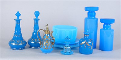 Lot 3277 - Miscellaneous Group of Blue Opaline Glass...