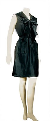 Lot 118 - Norell Black Silk Satin Sailor Dress American,...