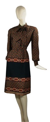 Lot 126 - Oscar de la Renta Wool Challis Dress American,...