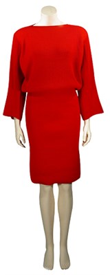 Lot 157 - Alaia Cerise Wool Knit Dress French, 1982 From...