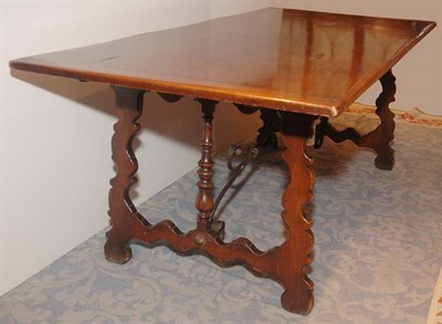 Lot 3285 - Italian Baroque Style Walnut Trestle Table...