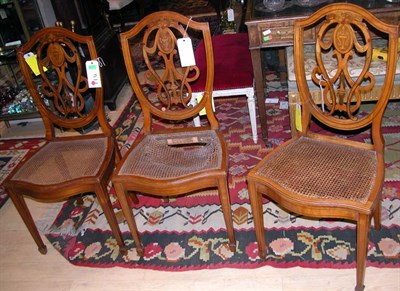 Lot 470 - Set of Three Edwardian Style Marquetry and...