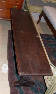 Lot 364 - Jacobean Style Oak Bench Length 59 1/2 inches.