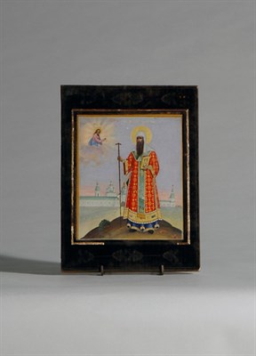 Lot 2500 - Russian Painted Wood Icon of Saint Moses...