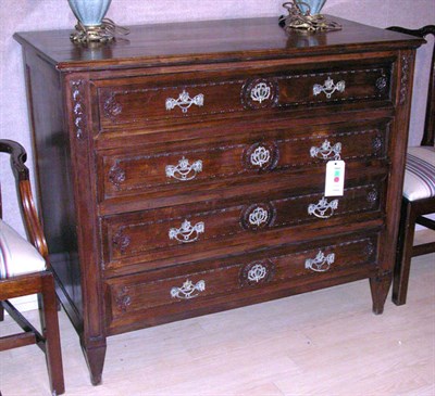 Lot 649 - Italian Provincial Fruitwood Four-Drawer Chest...