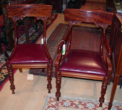 Lot 423 - Set of Eight Regency Style Mahogany Dining...
