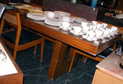 Lot 255 - Art Deco Mahogany Trestle Base Dining Table...