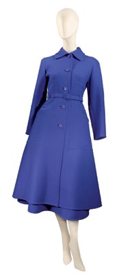 Lot 79 - Christian Dior Royal Blue Wool Ensemble French,...