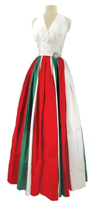 Lot 68 - Galanos Tri-Color Silk Faille Ballgown...