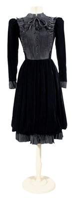 Lot 70 - Jean Patou Black Silk Velvet Ingenue Dress...