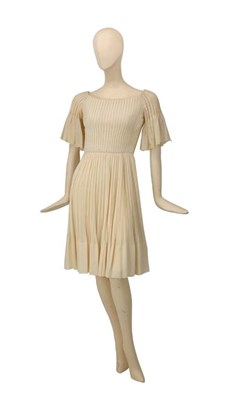 Lot 112 - Dior Vanilla Chiffon Knife Pleated Dress...