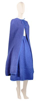 Lot 77 - Valentino Blue Mohair Cape Ensemble Italian,...