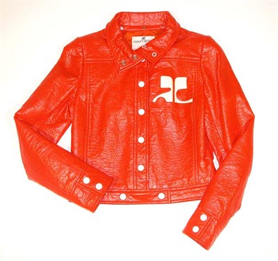 Lot 73 - Courreges Flame Vinyl Bomber Jacket French,...