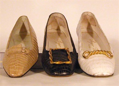 Lot 201 - Group of Roger Vivier Crocodile Pumps French,...