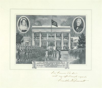 Lot 2011 - ROOSEVELT, FRANKLIN DELANO Inscribed print of...
