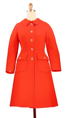 Lot 78 - Christian Dior Red Wool Ensemble French, 1972...